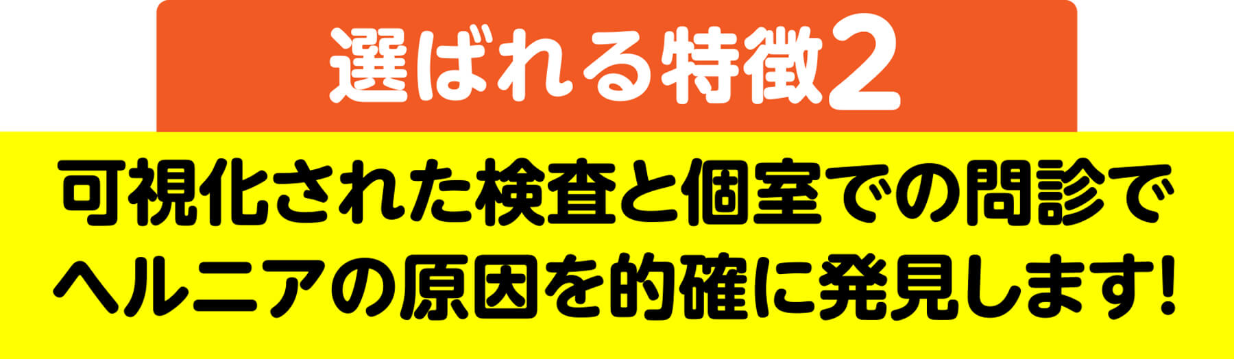 選ばれる特徴2 可視化された検査と個室での問診でヘルニアの原因を的確に発見します
